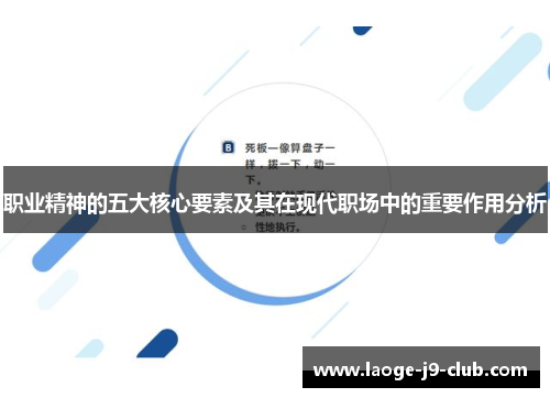 职业精神的五大核心要素及其在现代职场中的重要作用分析