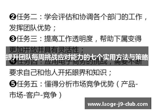 提升团队每周挑战应对能力的七个实用方法与策略