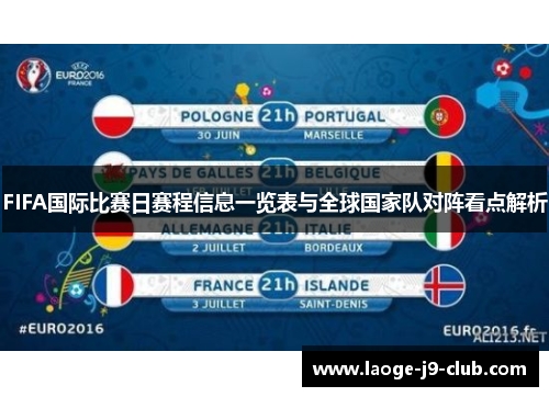 FIFA国际比赛日赛程信息一览表与全球国家队对阵看点解析